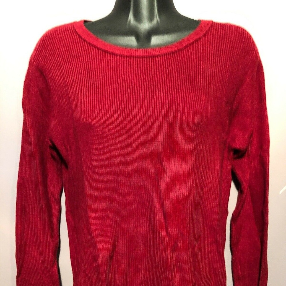 Mossimo Small Thermal Knit Burgundy Hi Low Top